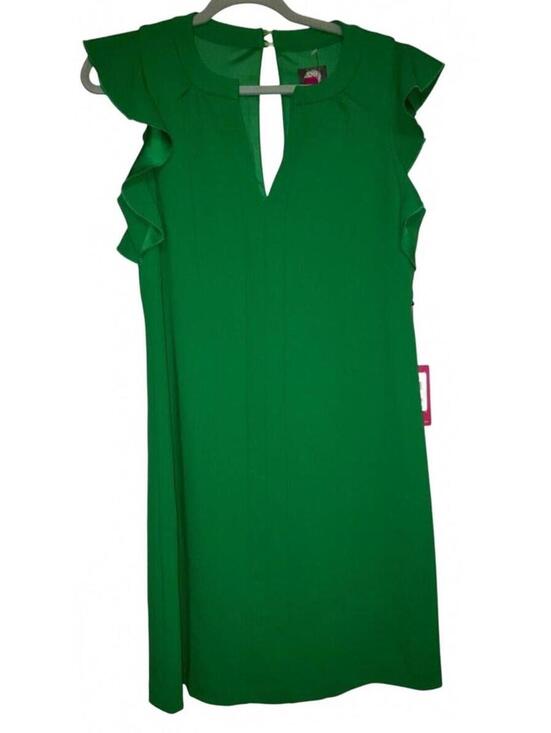 Vince Camuto Dresses & Skirts - Vince Camuto Green Ruffle Midi Dress Womens Size 10 Wedding Guest Ruffle Summer